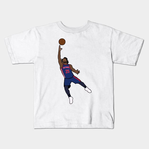 Derrick Rose NBA Detroit Pistons Kids T-Shirt by xavierjfong